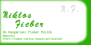 miklos fieber business card